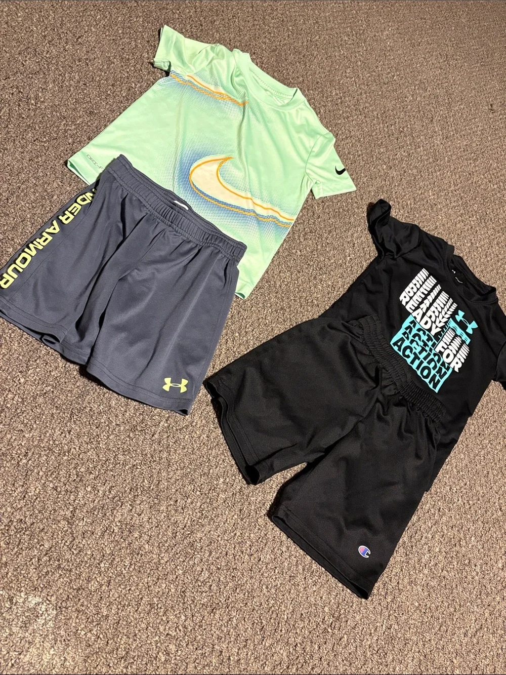 Nike & Under Armour Boys Athletic Shirt and Shorts Bundle